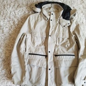 Men's lightweight beige Zara utility rain jacket